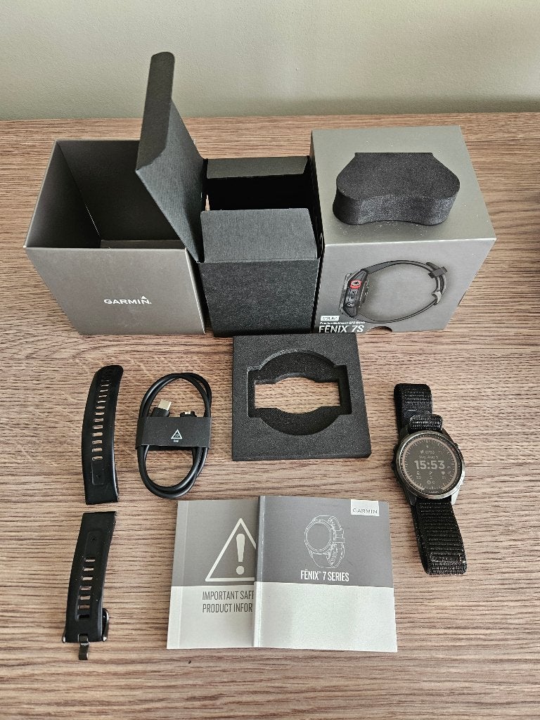 Garmin fenix 7s solar, Zwart, Garmin, Ophalen of Verzenden, Zo goed als nieuw