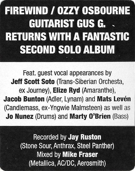 GUS G. - BRAND NEW REVOLUTION, CD & DVD, Heavy metal, Enlèvement ou Envoi, Digipak, Comme neuf