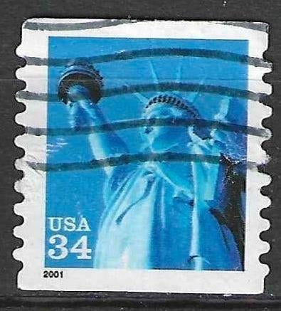 USA 2001 - Yvert 3186 - Vrijheidsstandbeeld - 34 c. (ST), Verzenden, Gestempeld