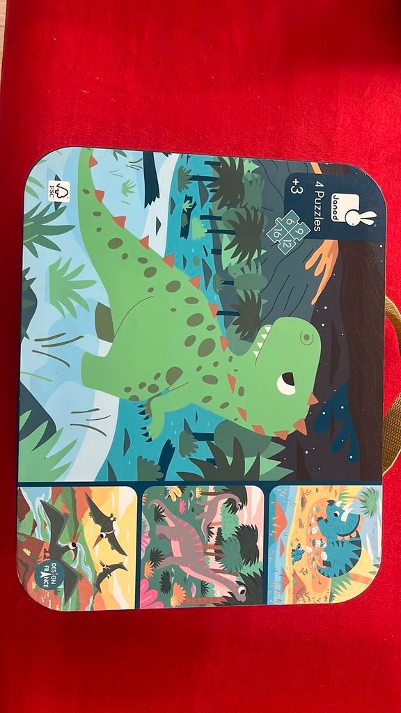 Avontuurlijke Janod Dinosaurussen – 4 puzzels – vanaf 3 +, Ophalen, Zo goed als nieuw