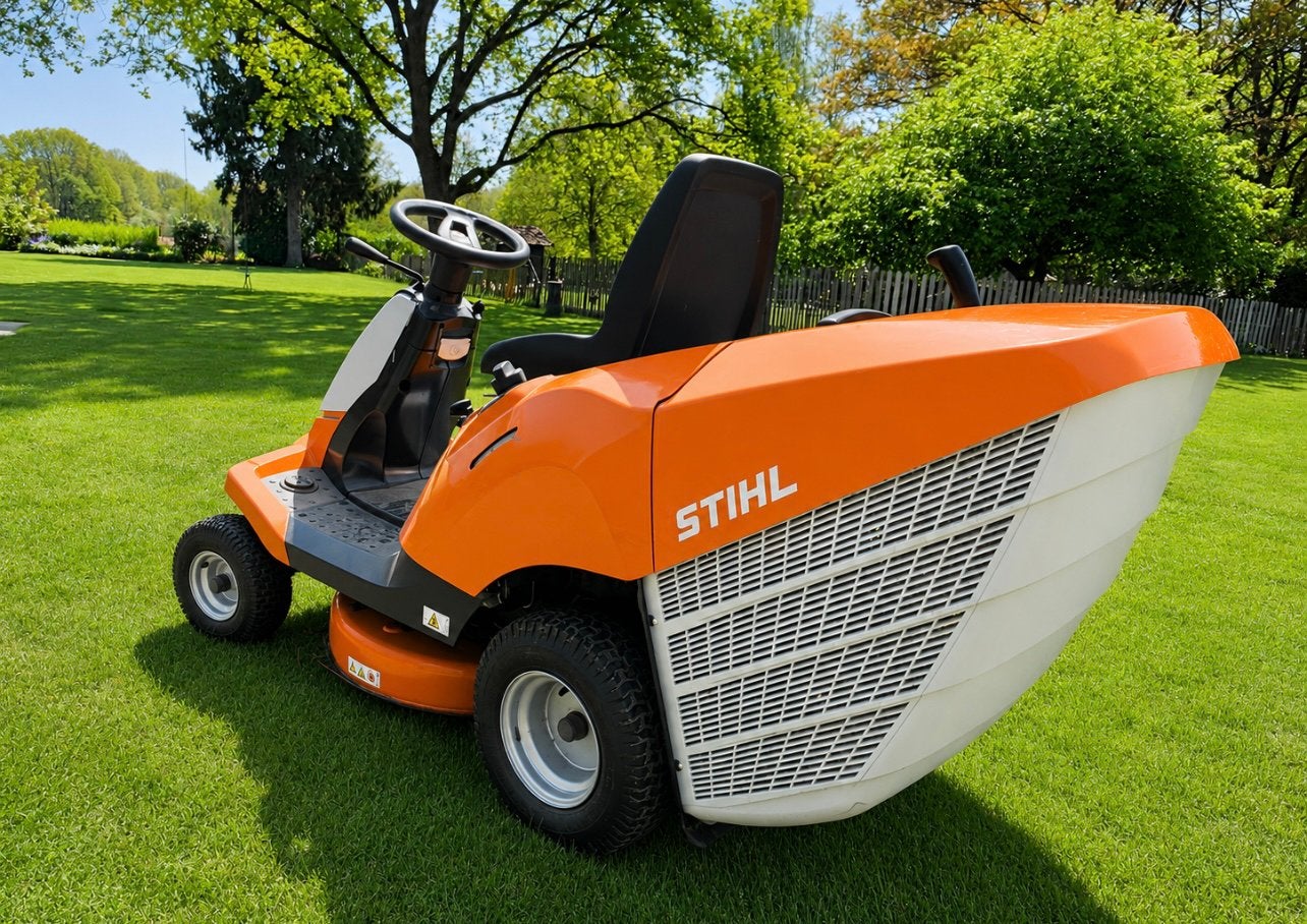 STIHL RT 4082 zitmaaier met  grasopvangbak 250L, Ophalen, Zo goed als nieuw, Elektrische starter, Minder dan 90 cm