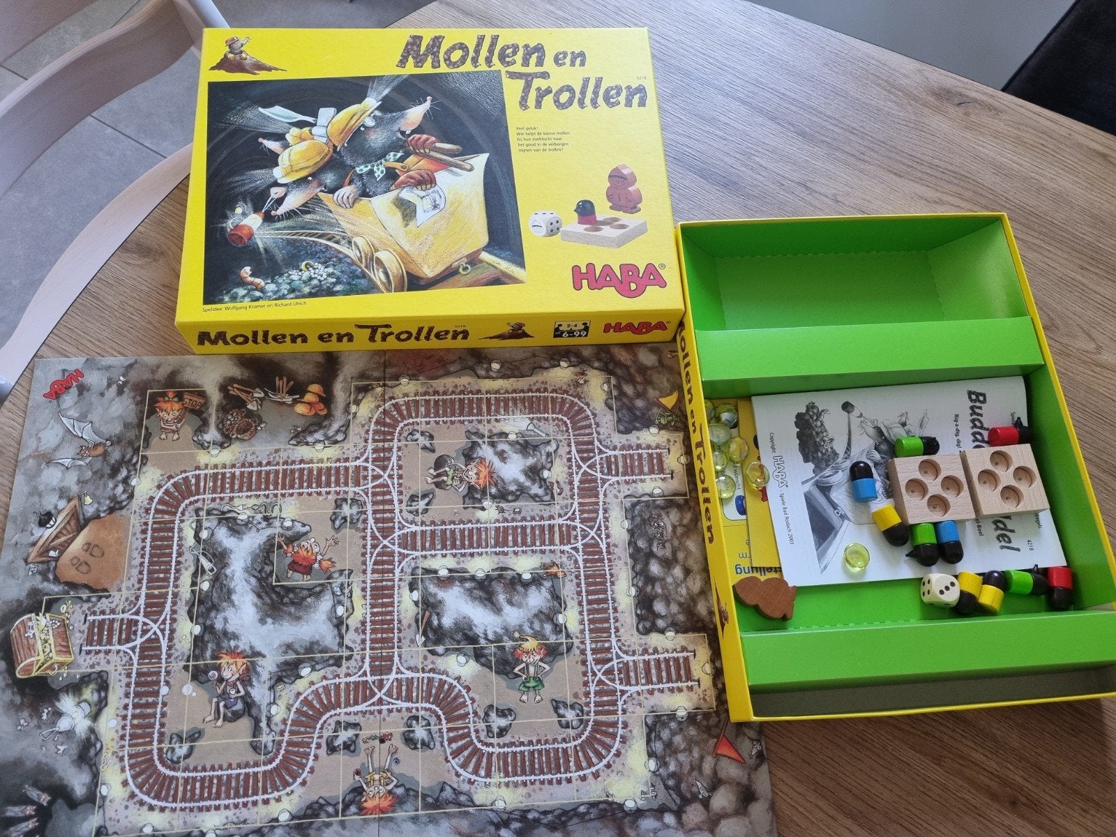 Haba spel Mollen en trollen, Ophalen