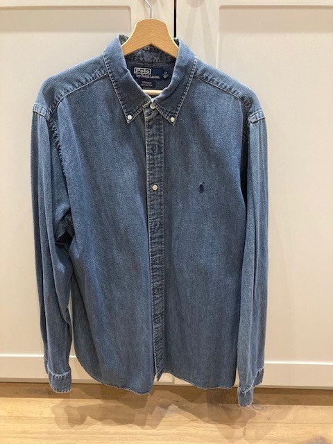 Ralph Lauren jeanshemd maat 43/17, Vêtements | Hommes, Enlèvement ou Envoi, Bleu, Polo Ralph Lauren, Tour de cou 43/44 (XL)