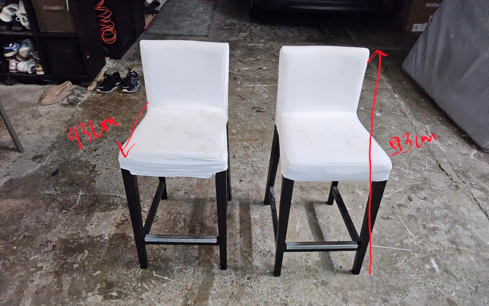 Lot de 2 chaises hautes blanches déhoussables IKEA, Enlèvement
