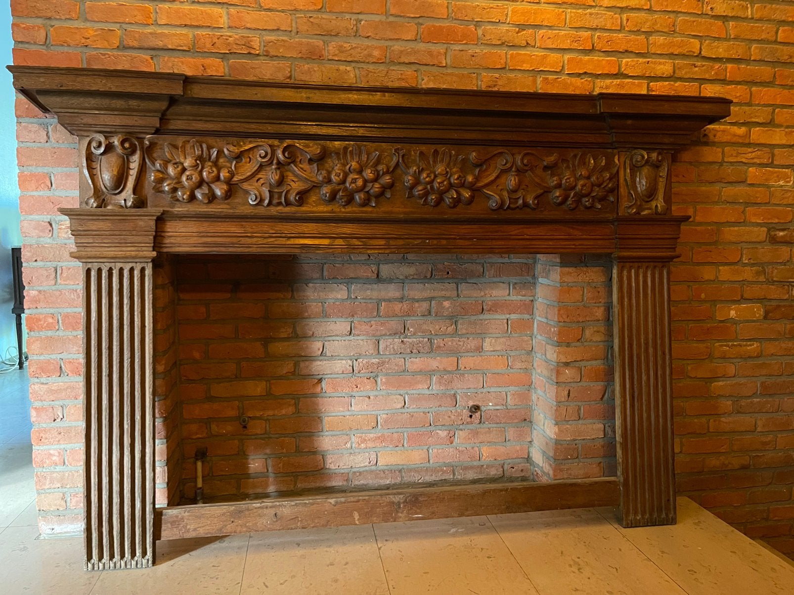 Authentieke antieke eiken schouwmantel (ca. 1890), Ophalen