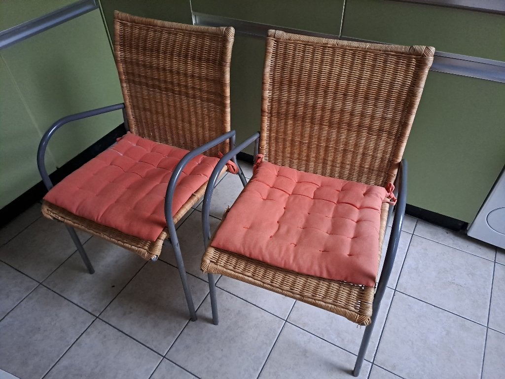 4 rieten stoelen, Huis en Inrichting, Stoelen, Ophalen