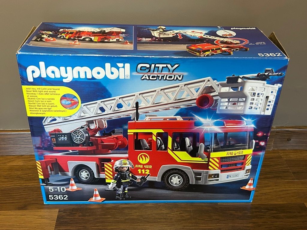 Camion-échelle Playmobil 5362 pour sapeurs-pompiers, Comme neuf, Véhicule, City action, Kit complet