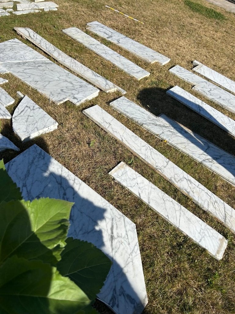 Carrara Marmer stukken, Ophalen, Gebruikt