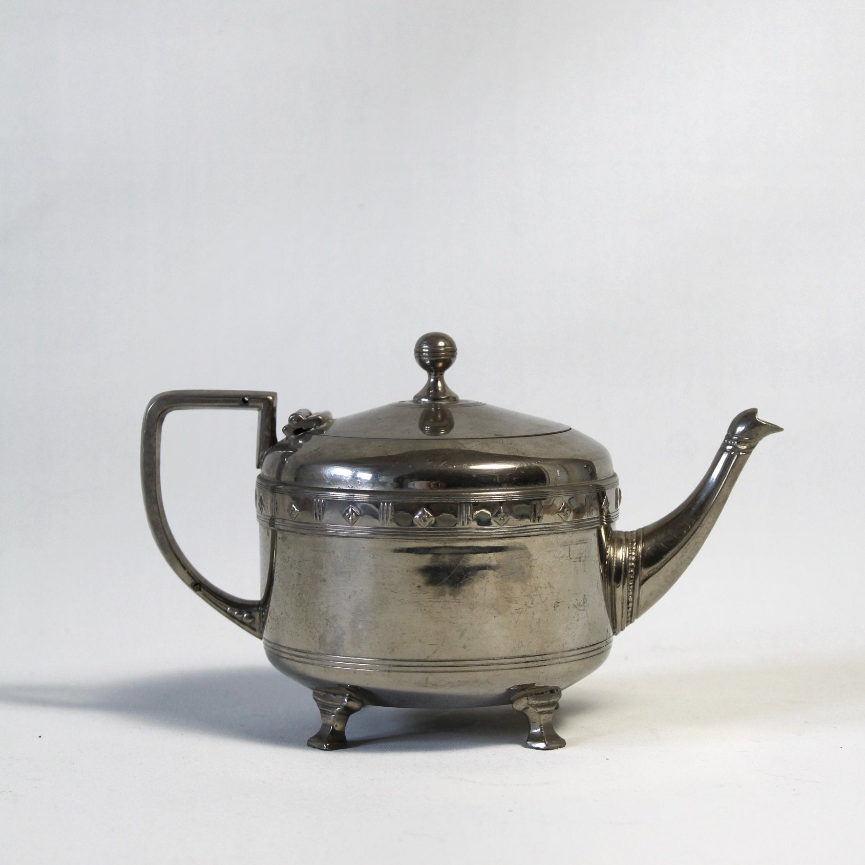 Art Deco Tinnen Theepot – C. Kurz & Co Tiel (Model 1686 ½), Antiek en Kunst, Ophalen of Verzenden