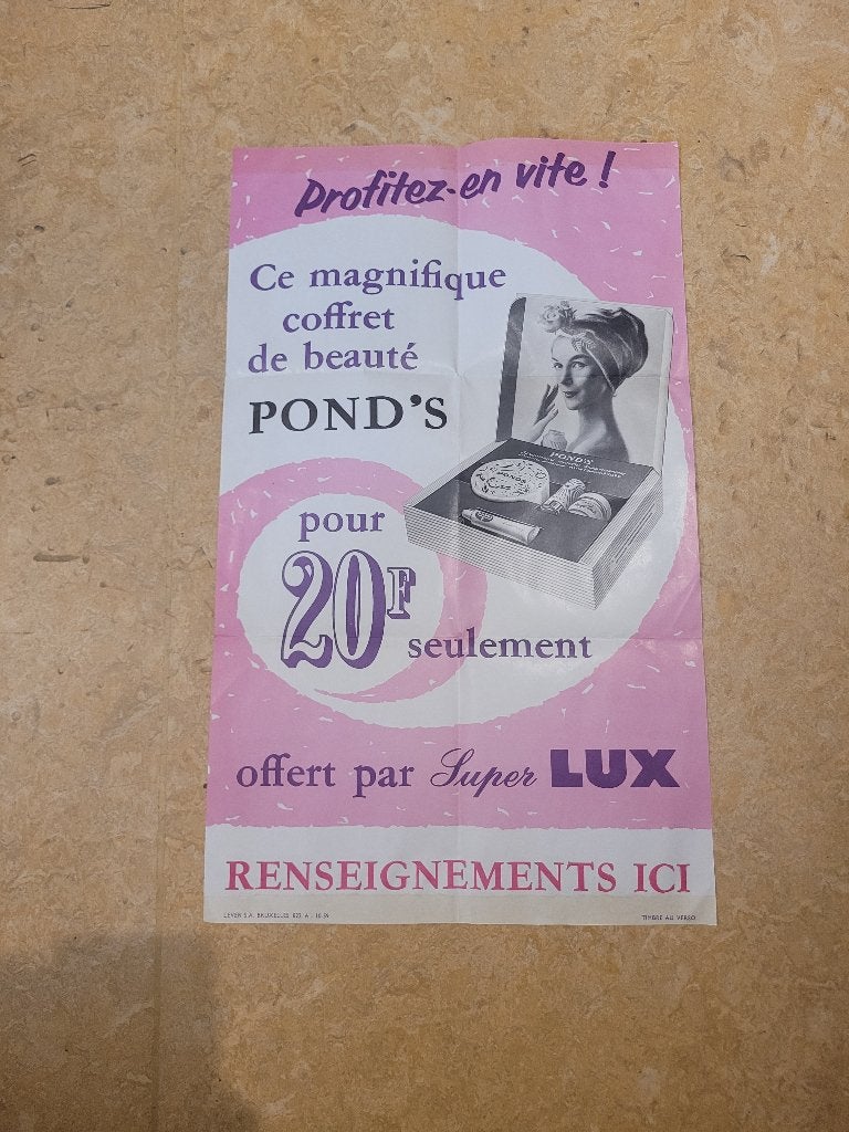ancienne publicité Delhaize Lux 1959, Enlèvement ou Envoi, Utilisé, Panneau publicitaire