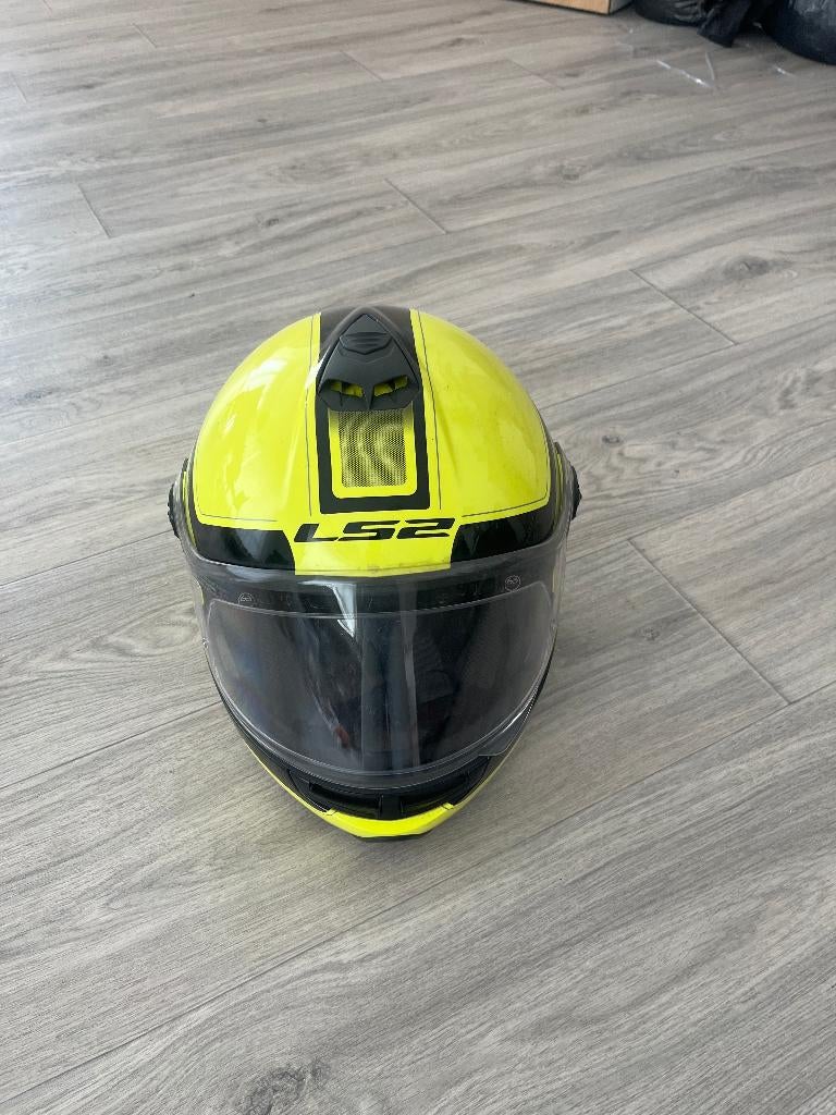 LS2 systeemhelm maat XL fluo-geel, Motoren, Systeemhelm, Heren, XL, Tweedehands