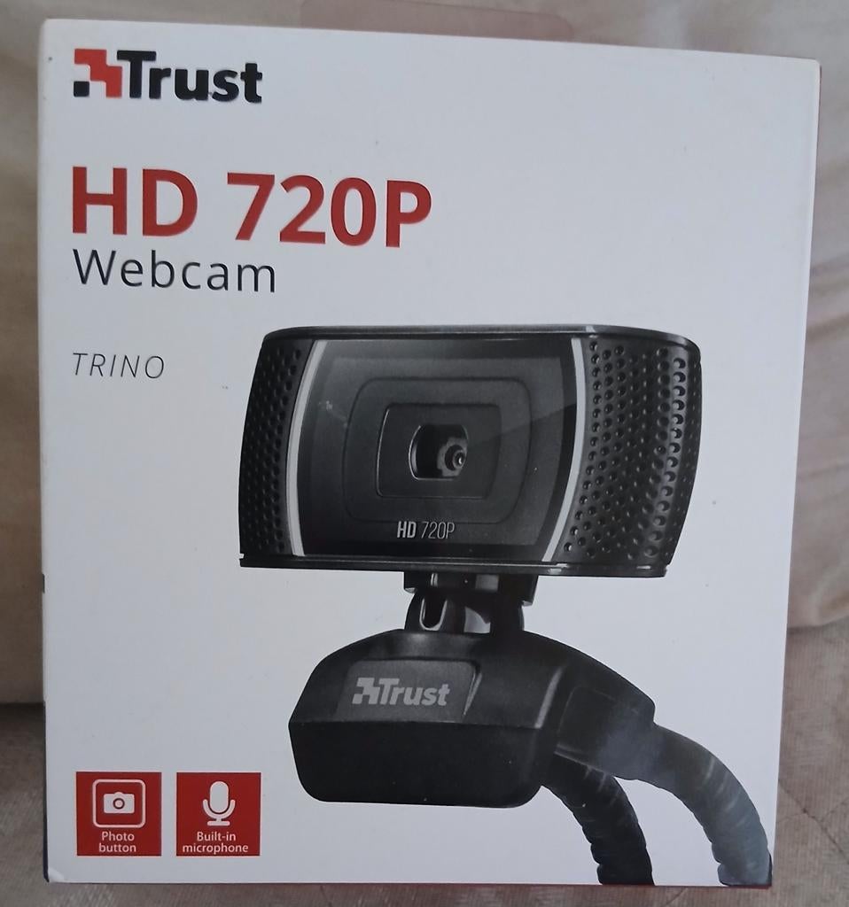 Trust Trino HD 720p webcam — nieuw (nooit gebruikt), Microfoon