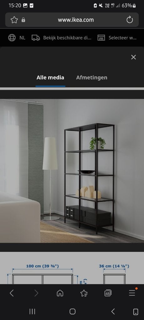 Ikea vittsjo stellingkast, Ophalen