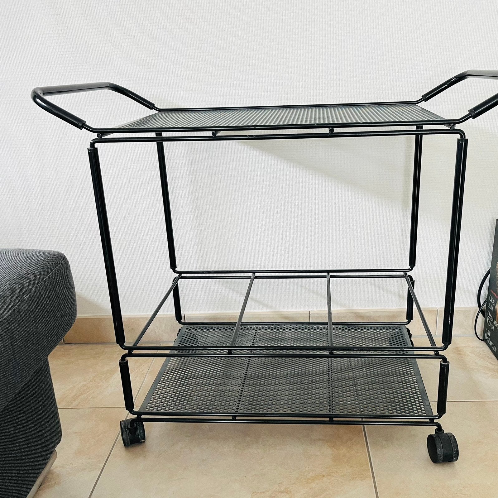 Vintage Bar trolley, barwagen, serveerwagen, 55 à 75 cm, Enlèvement, Utilisé, Vintage, universeel, jaren 1980 - 90