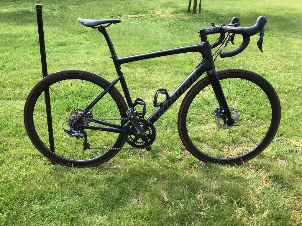 Mat zwarte Specialized Tarmac Sl6, Fietsen en Brommers, 28 inch, Gebruikt, Meer dan 20 versnellingen, Schijfrem
