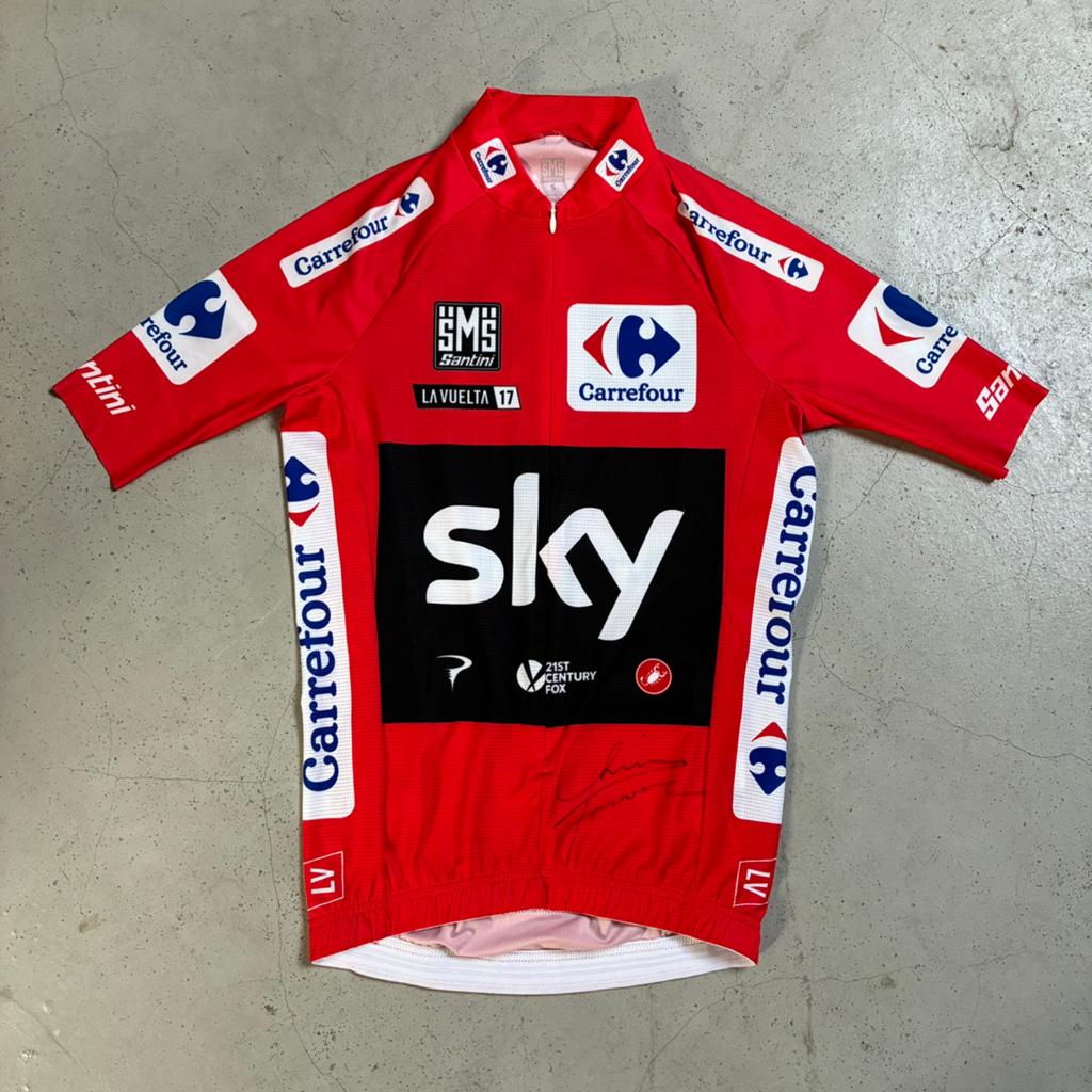 Chris Froome Vuelta 2017 koerstrui wielertrui leiderstrui, Ophalen of Verzenden, Zo goed als nieuw