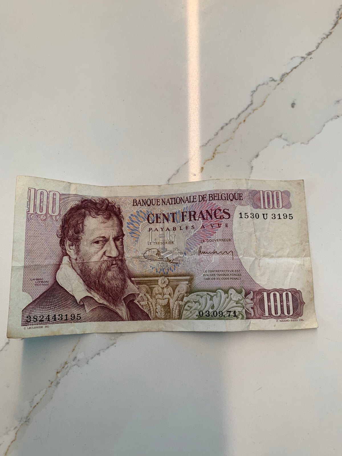 100 Belgische frank 1971, Ophalen of Verzenden, Bankbiljetten