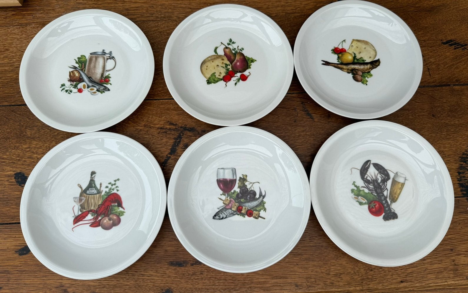 6 assiettes françaises vintage Tradition CNP France, Enlèvement ou Envoi