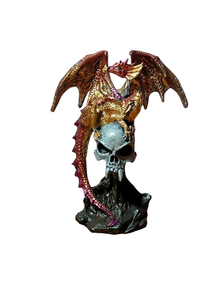 Drakenfiguur geplaatst op een schedel 14cm, Ophalen, Zo goed als nieuw, Dier