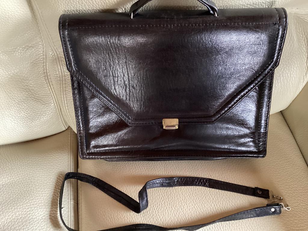 Sac à main ou à suspendre en cuir noir, Enlèvement ou Envoi, Utilisé, Porte-documents ou Cartable, Cuir