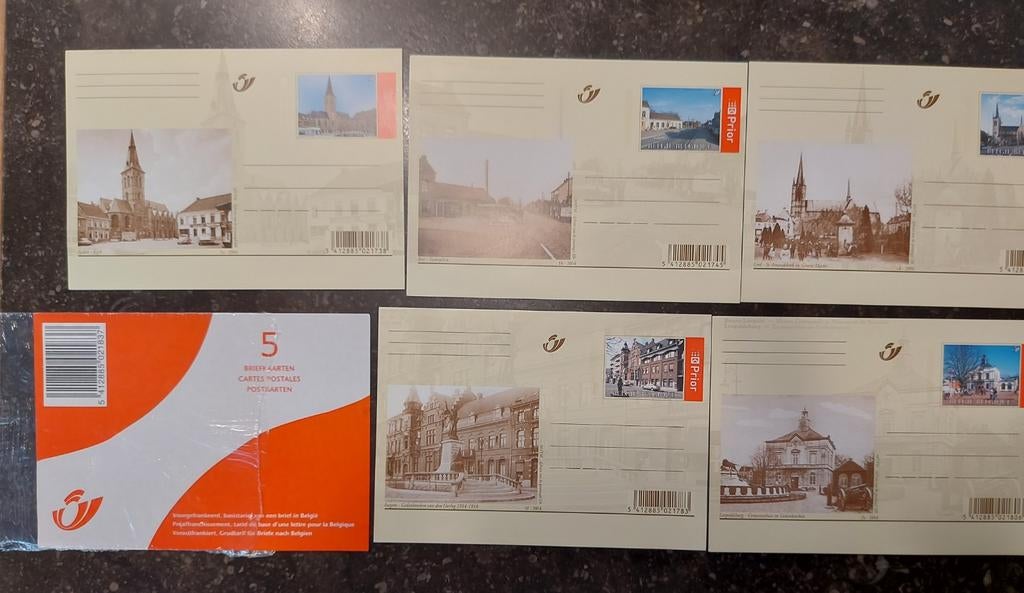 5 gele briefkaarten 2004, Ophalen of Verzenden, Postfris