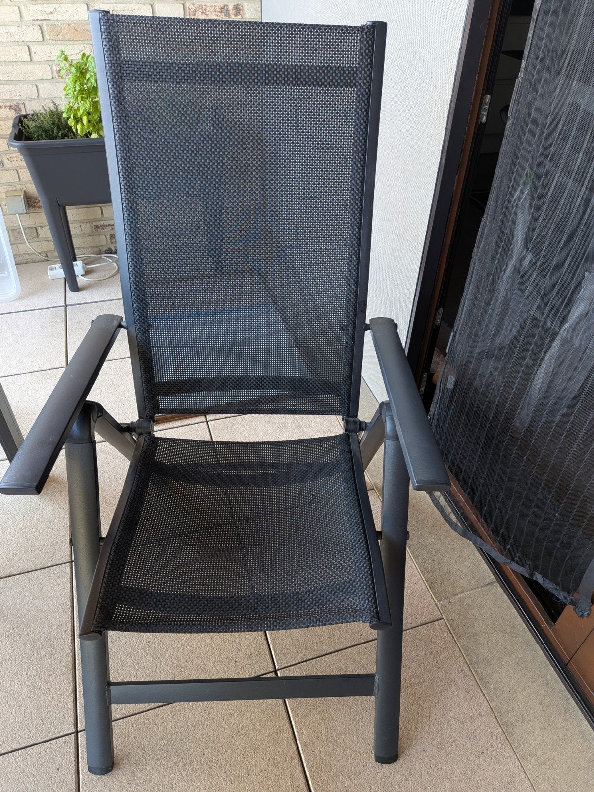 tuinstoelen met hoge rug, verstelbaar in verschillende stand, Ophalen, Zo goed als nieuw, Metaal, Verstelbaar