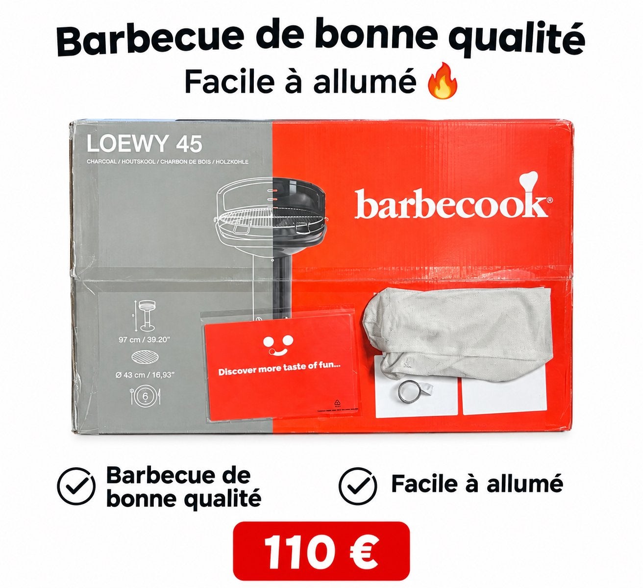 Barbecook Loewy 45 barbecue — €110, Ophalen, Zo goed als nieuw