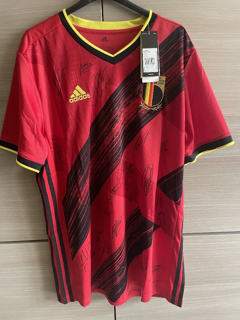 Voetbalshirt Rode Duivels (NIEUW) getekend KDBruyne en ander, Taille L, Enlèvement ou Envoi, Neuf, Maillot