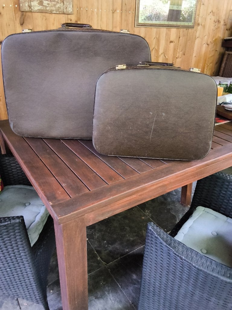 Vintage kofferset Crown Luggage  voor reizen of decoratie, Ophalen of Verzenden, Gebruikt, Overige materialen
