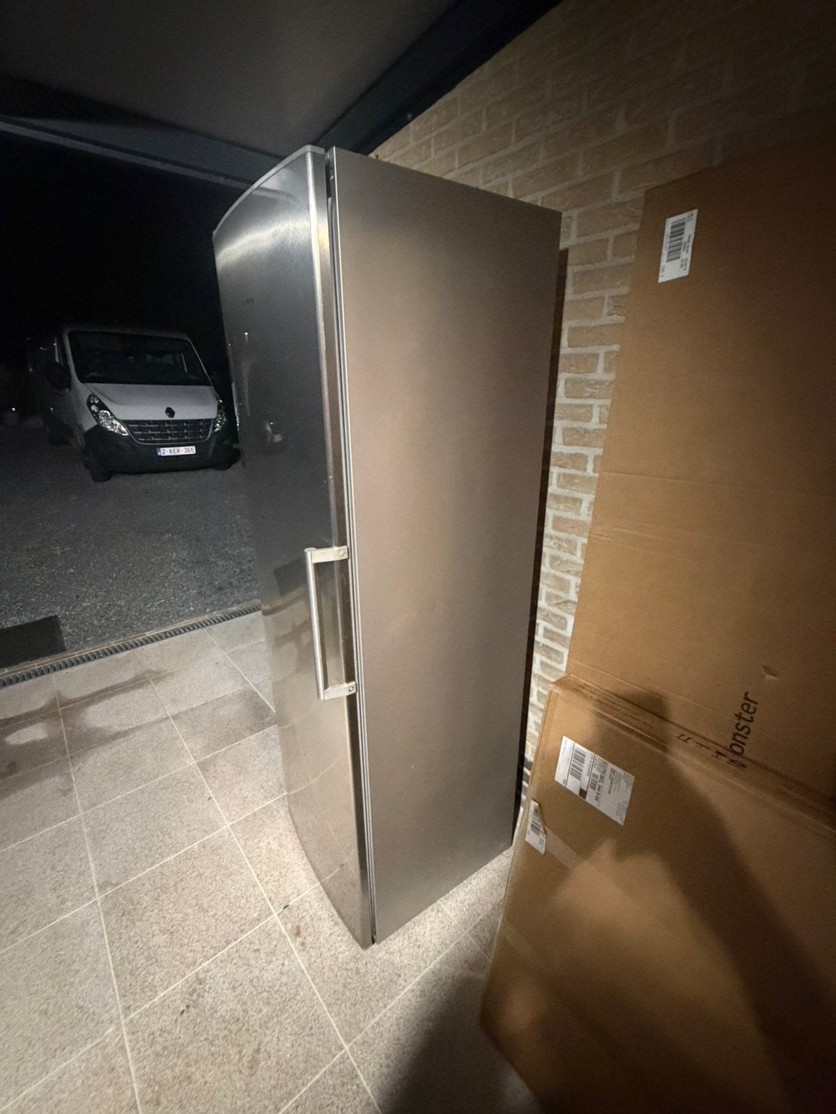 Rechtstaande Siemens frigo kleur grijs, Enlèvement, Comme neuf