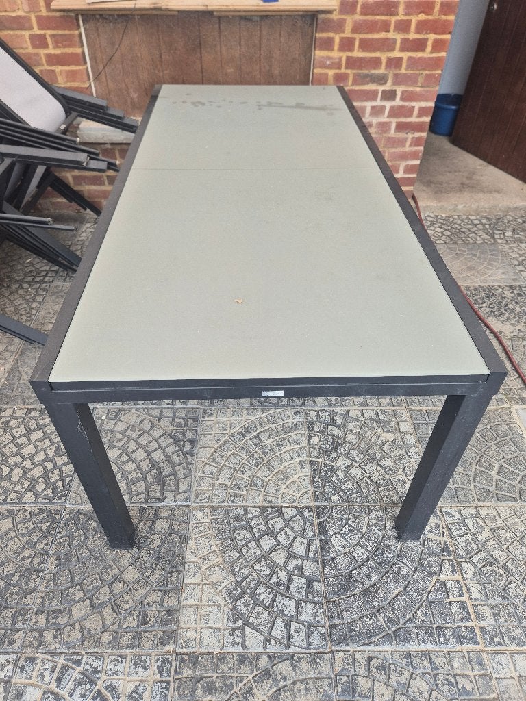 Tuintafel met stoelen, Ophalen, Gebruikt, Rechthoekig, Aluminium