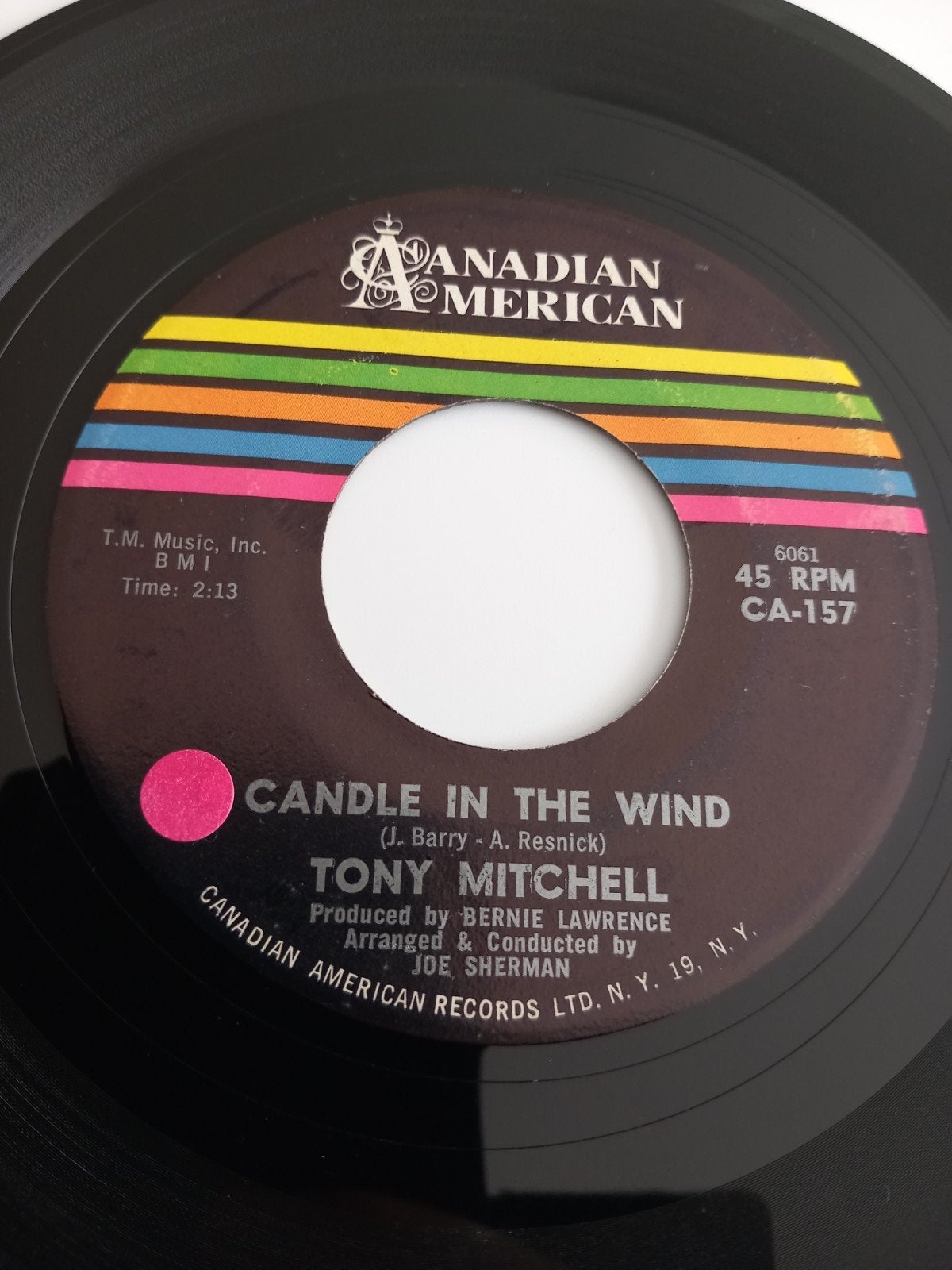 TONY MITCHELL. CANDLE IN THE WIND. 60'S USA CANADA 45T, Ophalen of Verzenden