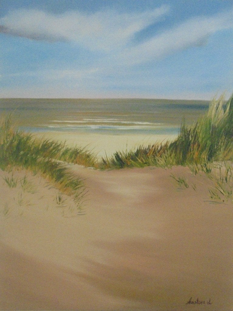 peinture à l'huile sur la côte belge de la mer du Nord 3, Antiquités & Art, Enlèvement ou Envoi, Peinture à l'huile, Peint à la main