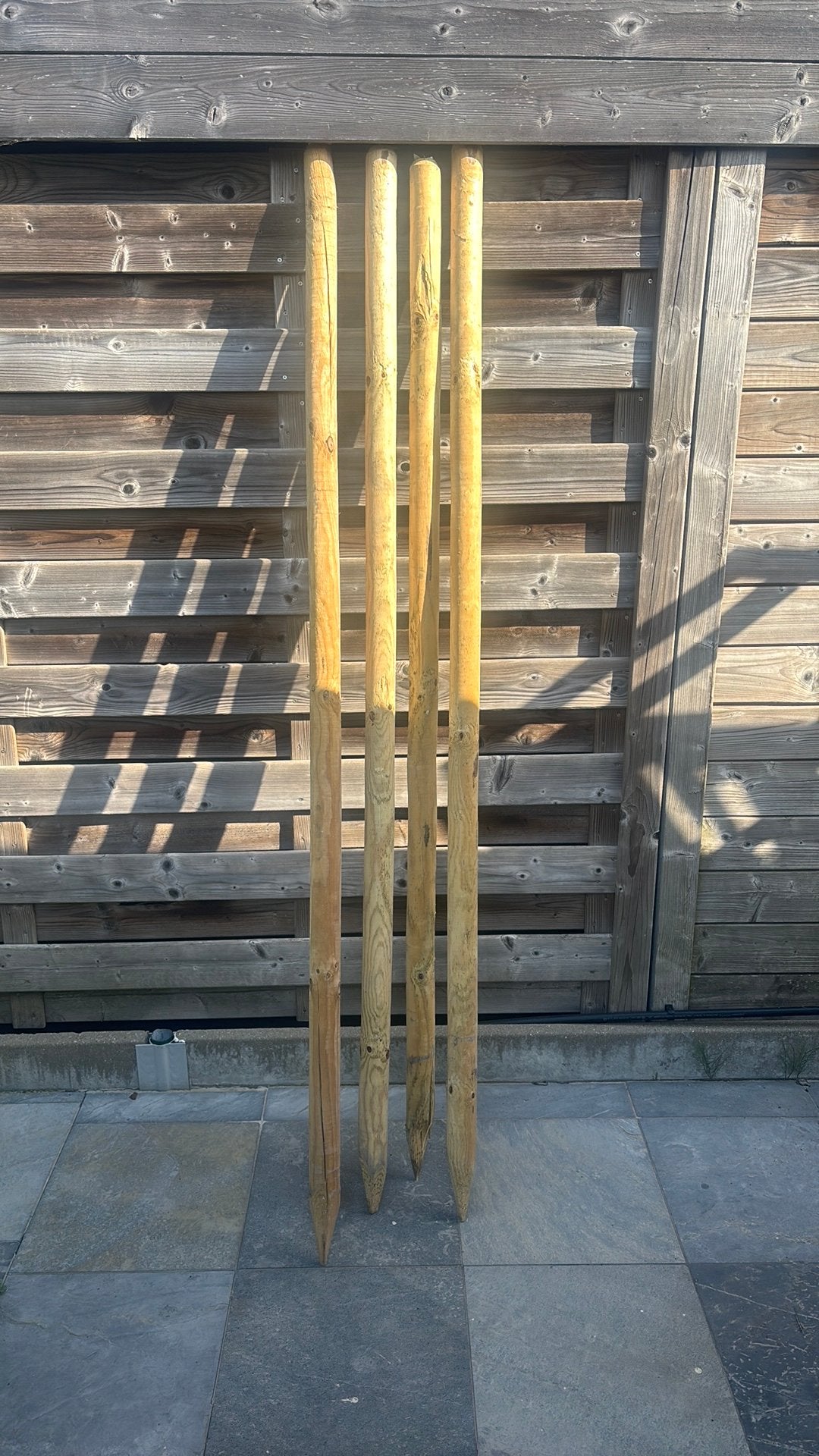 Houten palen 4x, Ophalen, Zo goed als nieuw, Palen