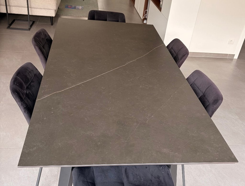 Keramische tafel met stoelen, Ophalen, Overige materialen, Gebruikt, 50 tot 100 cm
