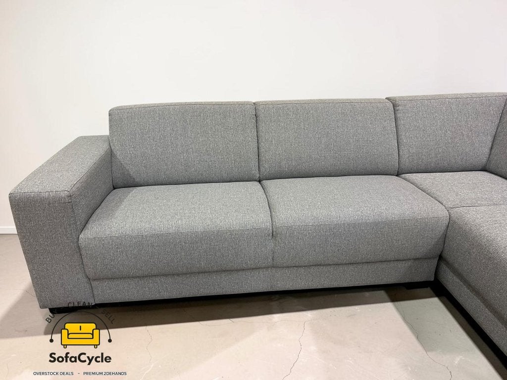 Goossens hoekzetel grijs, vaste kussens – nieuw, Gebruikt, Zonnestraat 223-229, 9600 Ronse, België, Info@sofacycle.be, SofaCycle VOF