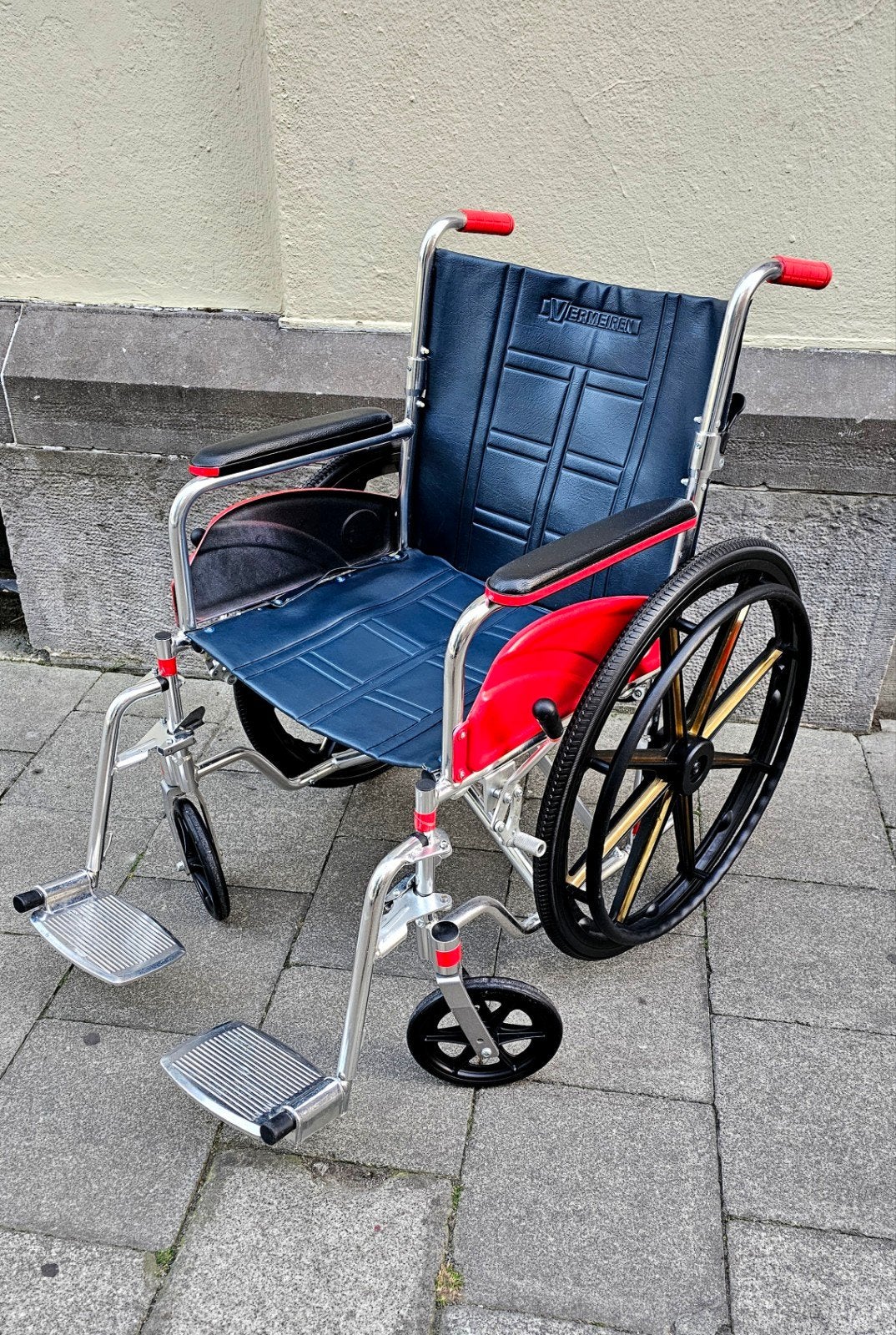 Vermeiren Chrome Rolstoel 708, Diversen, Ophalen, Inklapbaar, Zo goed als nieuw, Duwrolstoel