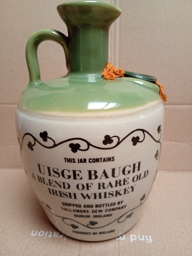 Vintage Tullamore Dew Whiskeykruik – Uisge Baugh (Leeg), Ophalen of Verzenden, Gebruikt, Gebruiksvoorwerp