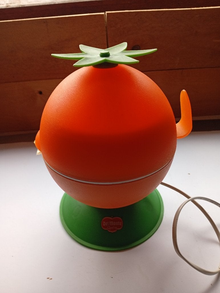 De Monte Vintage citruspers — reusachtige oranje vorm —op, Verzamelen, Ophalen of Verzenden