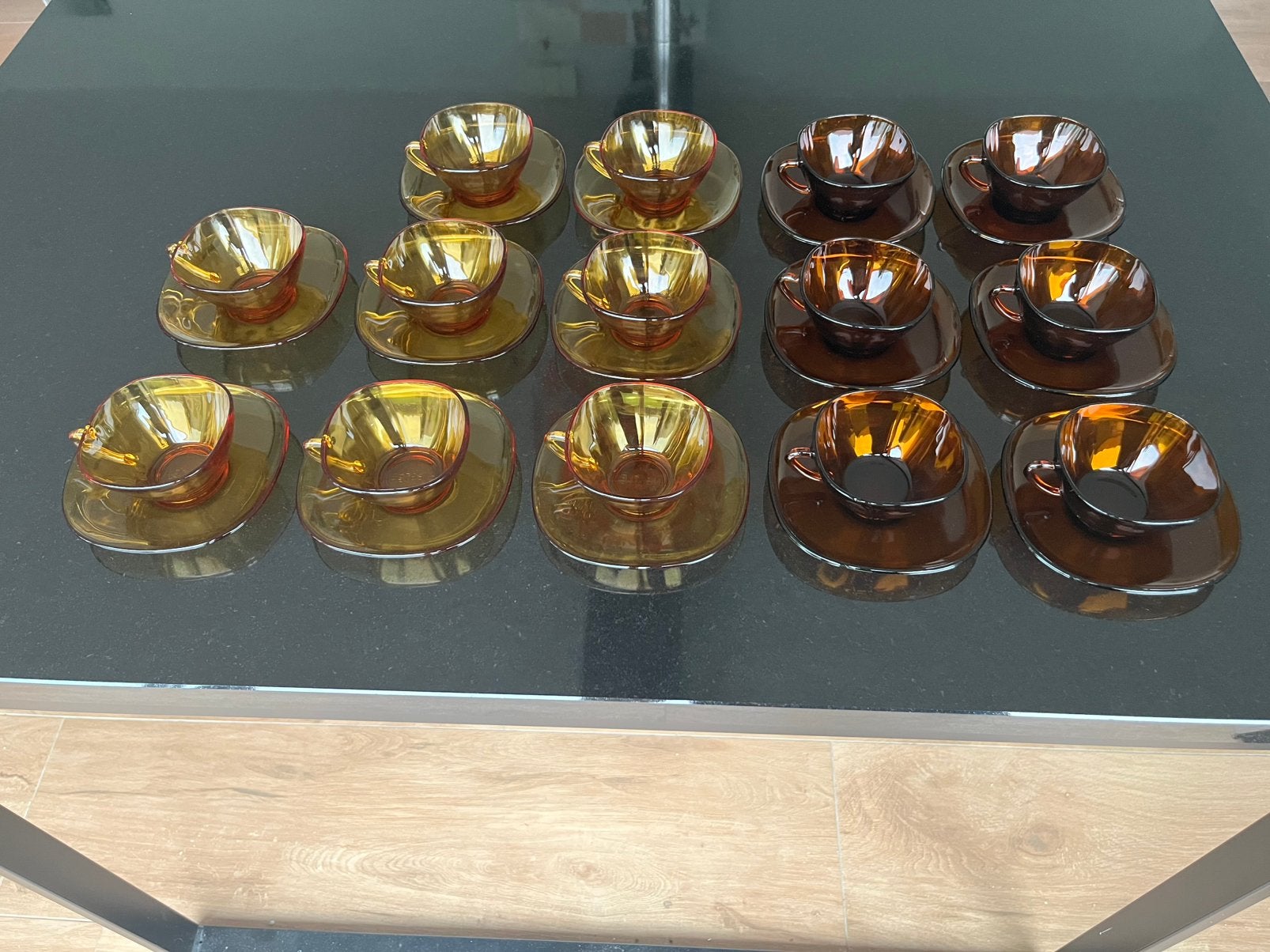 Glazen koffietasjes set 6+8, Ophalen
