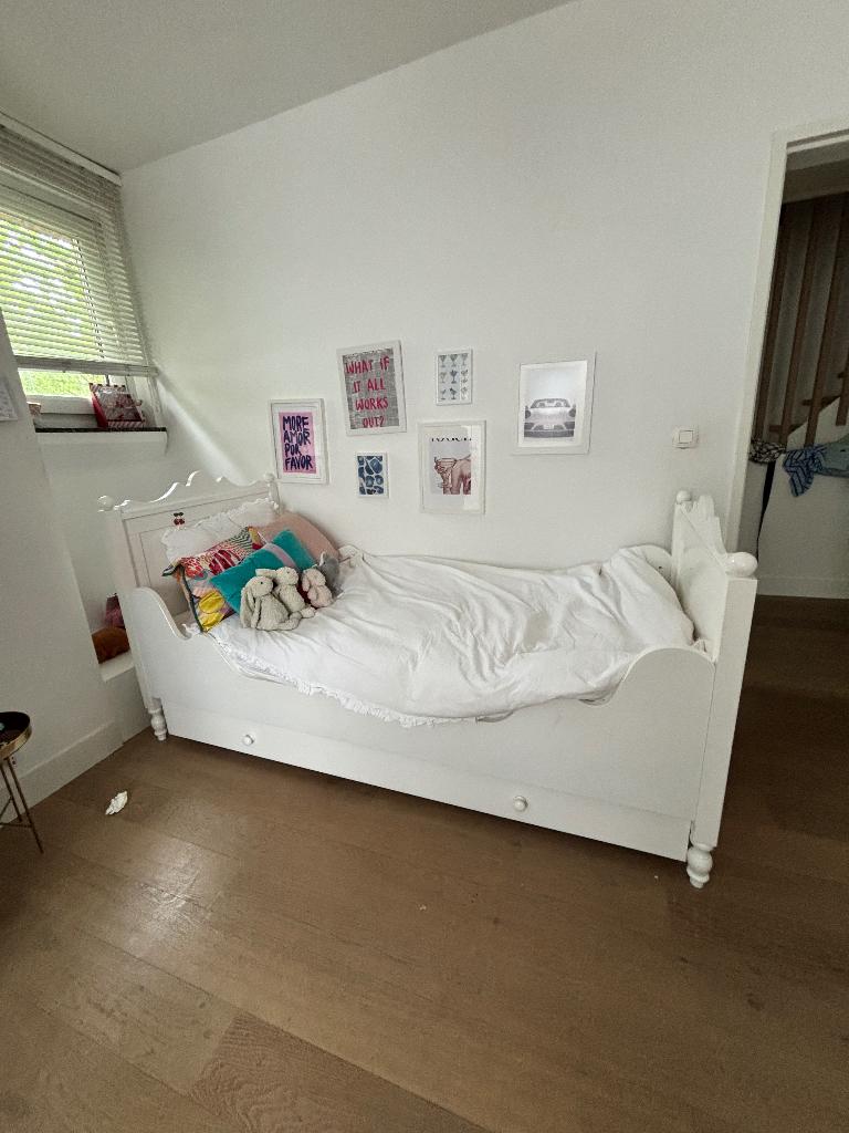 Bopita Belle Tienerbed Wit (inclusief lade), 85 tot 100 cm, Gebruikt, 180 cm of meer, Ophalen