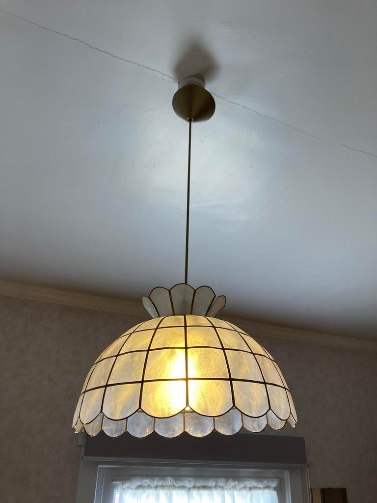 Retro hanglamp, Ophalen, Gebruikt, Glas, Minder dan 50 cm