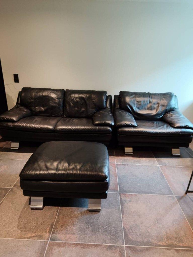 Ensemble fauteuils et pouf, Maison & Meubles, Fauteuils, 75 à 100 cm, 125 cm ou plus, Enlèvement, Utilisé