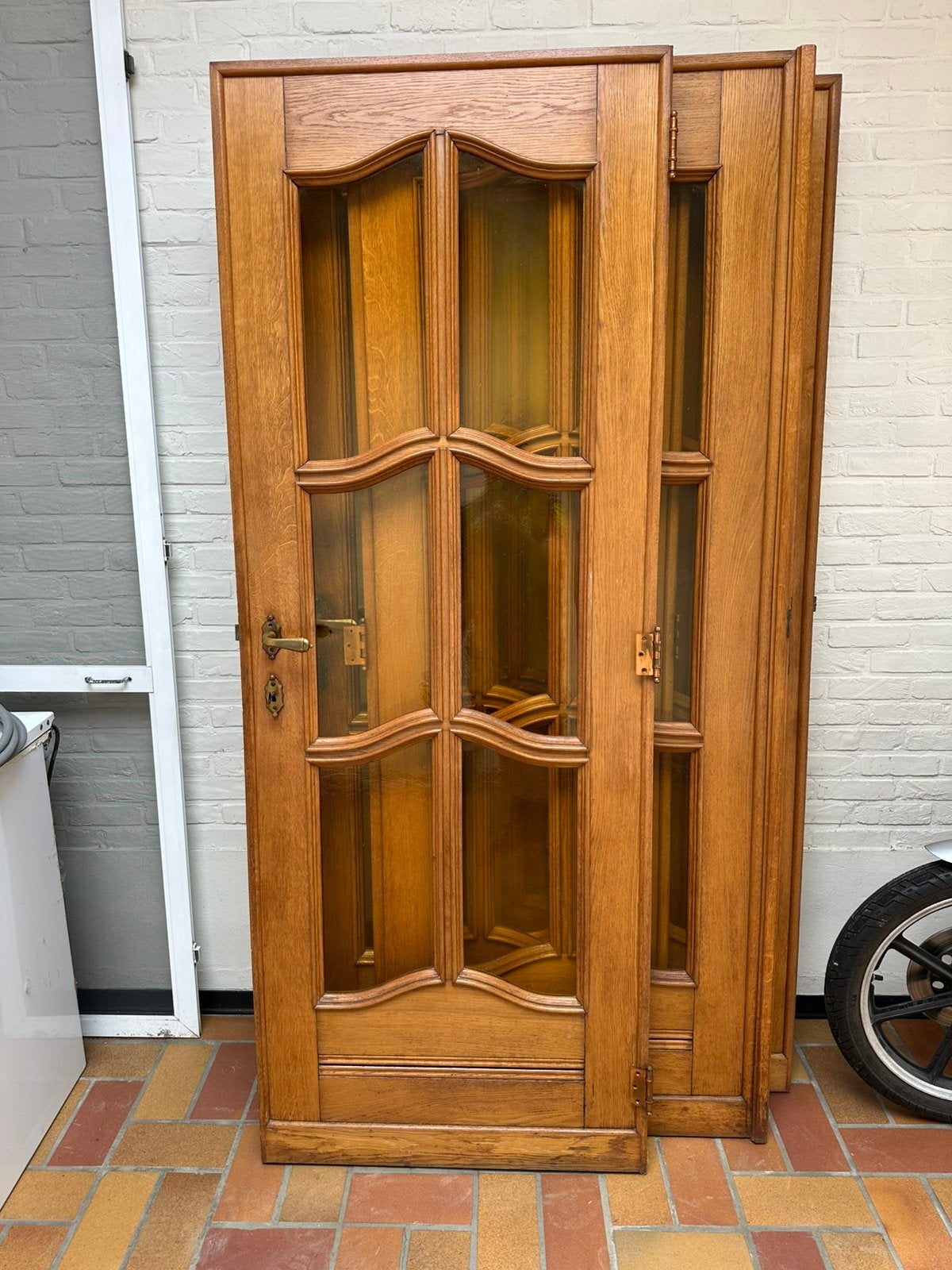 Deuren in eik, Doe-het-zelf en Bouw, Ophalen, Zo goed als nieuw, Glas