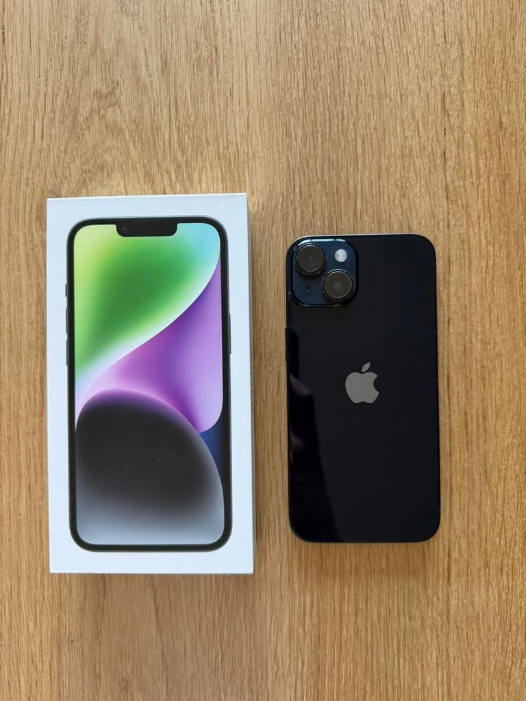 iPhone 14 - Bleu foncé - 128 GB, Télécoms, Téléphonie mobile | Apple iPhone, Utilisé, 128 GB, Sans abonnement, Sans simlock, iPhone 14