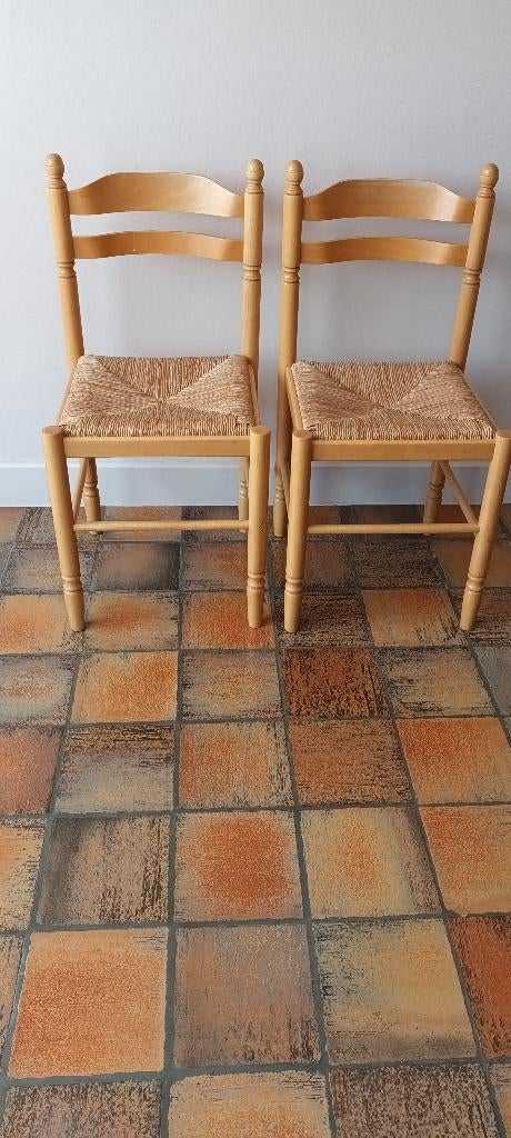 6 Mooie stoelen met rieten zitting, Ophalen, Zo goed als nieuw, Hout, Vijf, Zes of meer stoelen