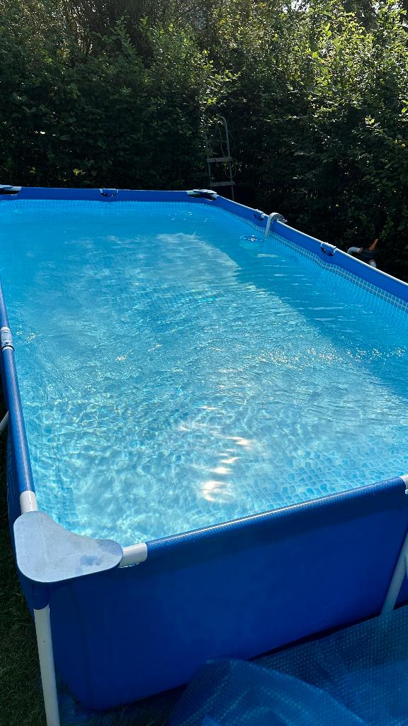INTEX zwembad 4,5 x 2,2 m + noppenfolie + NIEUWE pomp, Ophalen, Gebruikt, 200 tot 300 cm, 80 tot 120 cm