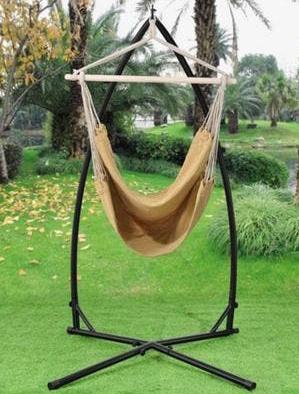 Nieuwe hangstoel met ijzeren staander volwassene of kind, Tuin en Terras, Hangmatten, Nieuw, Ophalen of Verzenden, Met standaard