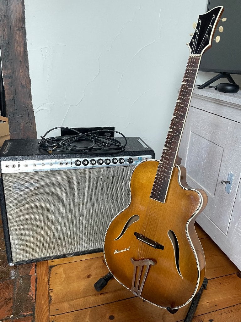 Semi acoustische hernshof archtop gitaar, Enlèvement ou Envoi, Utilisé
