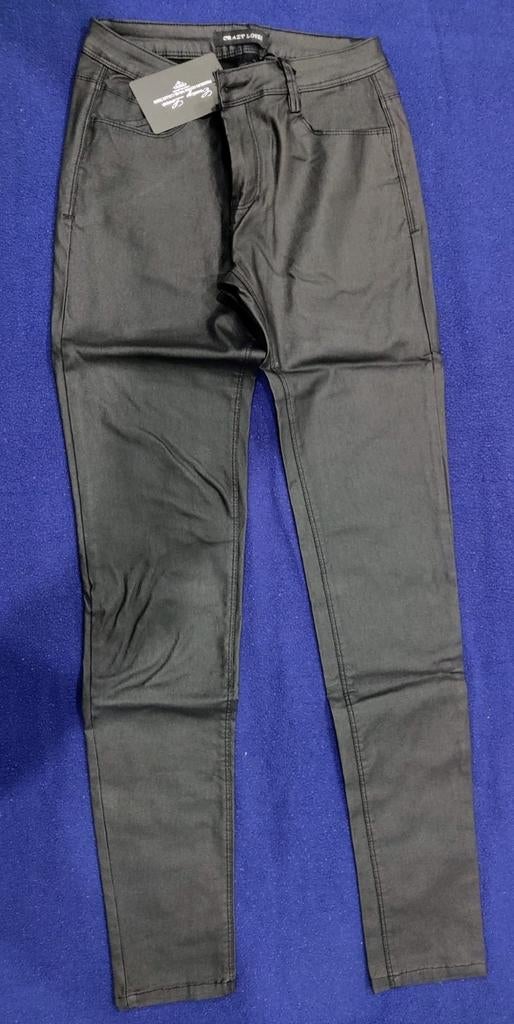 Donkergrijze broek in lederlook crazy lover m. 36 NIEUW, Kleding | Dames, Broeken en Pantalons, Crazy Lover, Nieuw, Ophalen of Verzenden